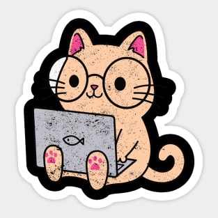 Computer Nerd Cat | Funny Cat Owner Sticker